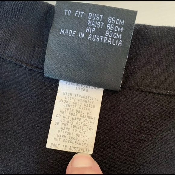 Vintage Black Apple Made Australia Zip Front Top - Picture 5 of 5